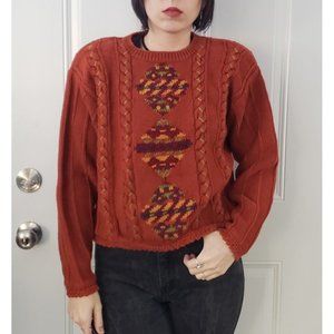 90s Orange Liz Claiborne Cotton‎ Blend Sweater